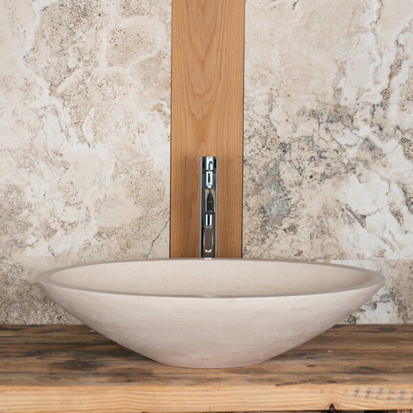Lavabo ovale in travertino “Ovetto CH”