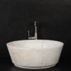 Lavabo grande tondo in marmo Bianco Alba “Simple”