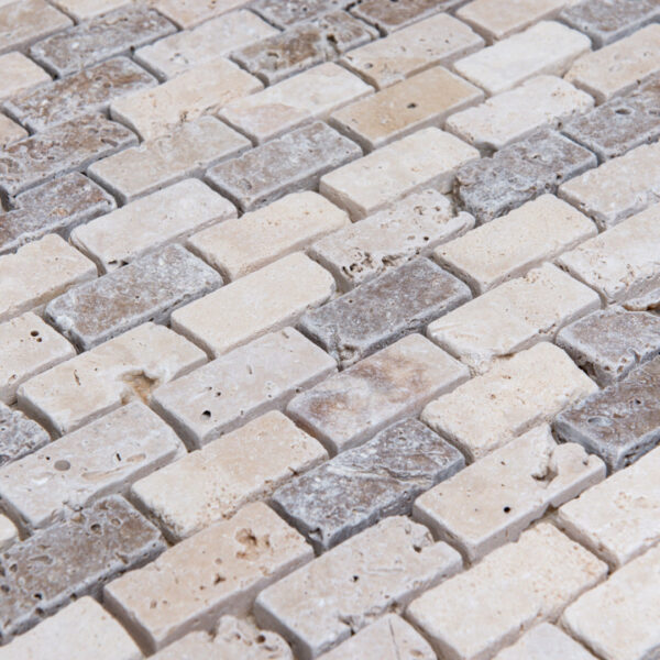 Mosaico in travertino “2,5×5,0 Tuscany Mix” Ciottolo