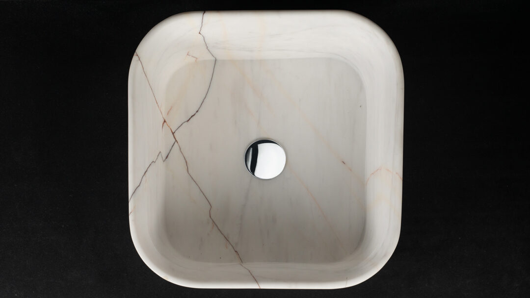 Square lavabo da appoggio bianco