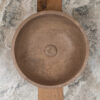 Round travertine sink Ball Scuro top view