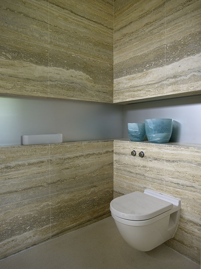 Rivestimento bagno in travertino controfalda Zebra Silver Grey