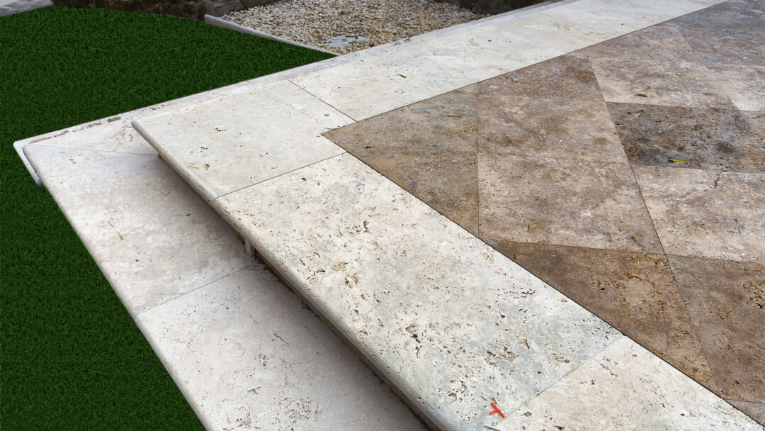 Pool edges travertine stones of rapolano