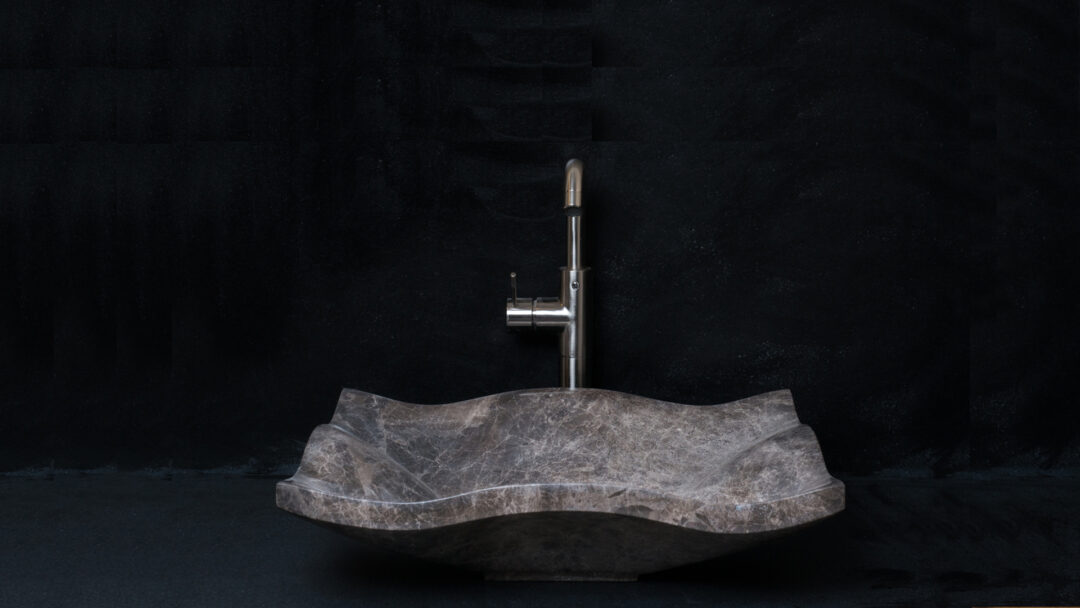 Rectangular marble sink Carta Emperador