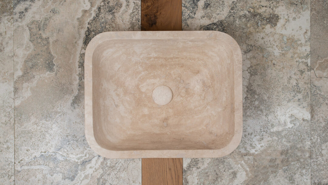 Crib countertop sink with rounded corners