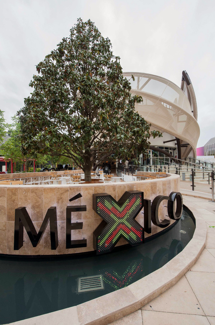 Mexiko-Pavillon Expo 2015: Außenverkleidung aus Travertin Autunno (PDR029)