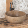 Lavabo da appoggio in travertino Fiano SC tondo