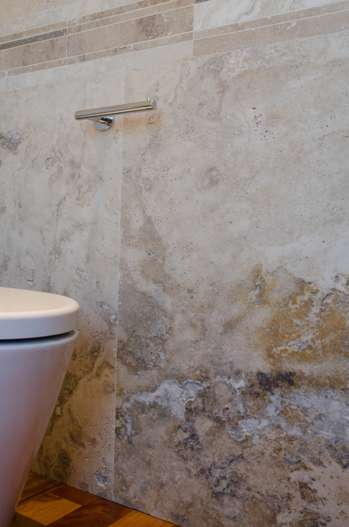 Travertino solo levigato in mattonelle per rivestimento