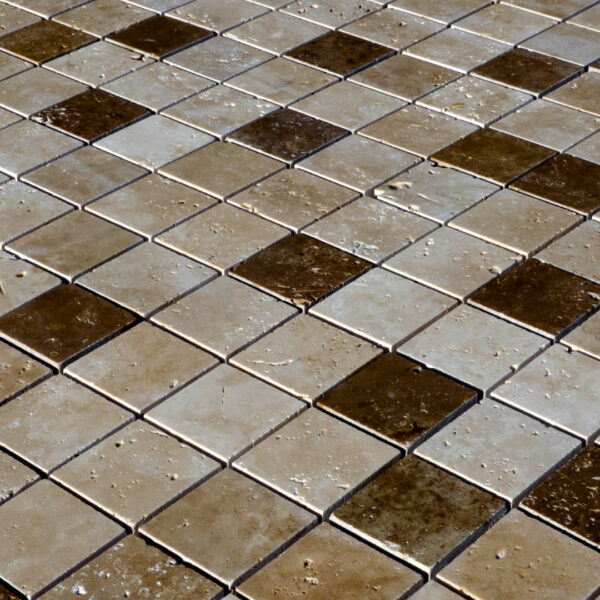 Mosaico in travertino 5,0x5,0 Tuscany Mix Levigato