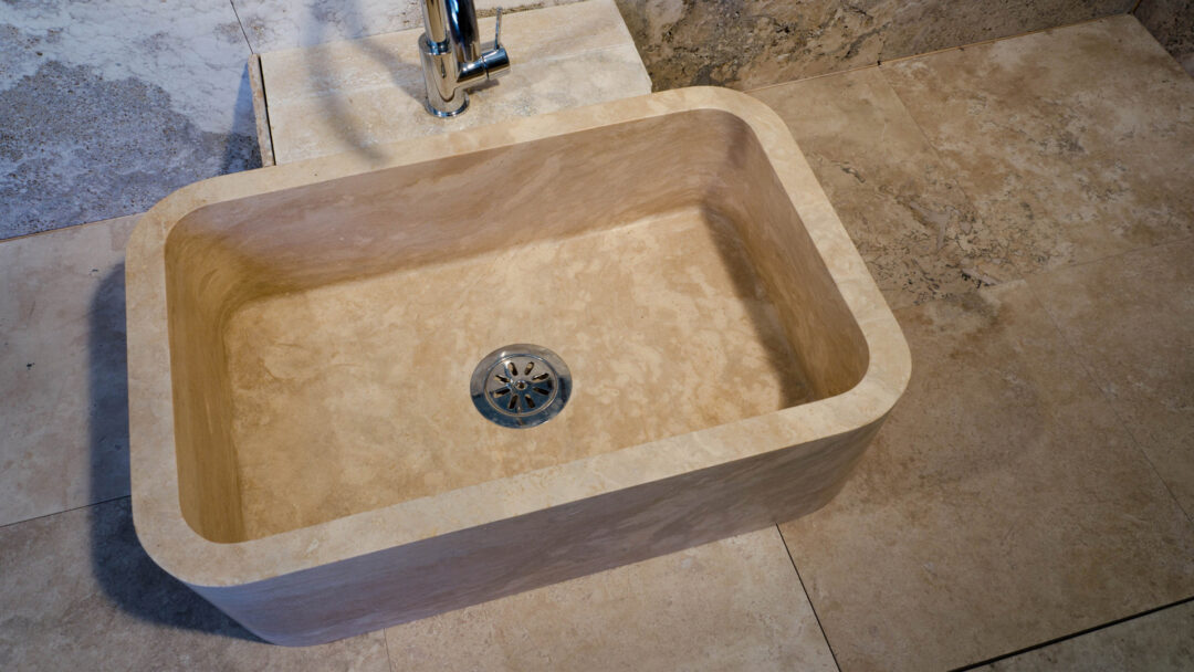Farm travertine sink