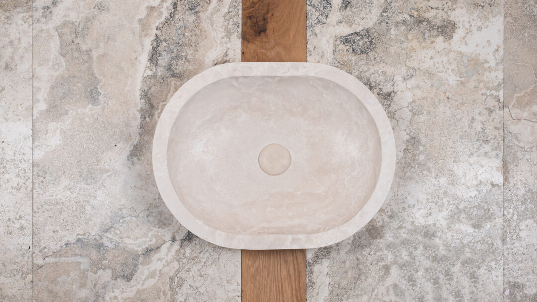 Lavabo in travertino chiaro Soap