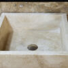Detail of travertine pedestal sink model Pyramid