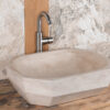 Daymo ch tr ch faceted design sink in light travertine