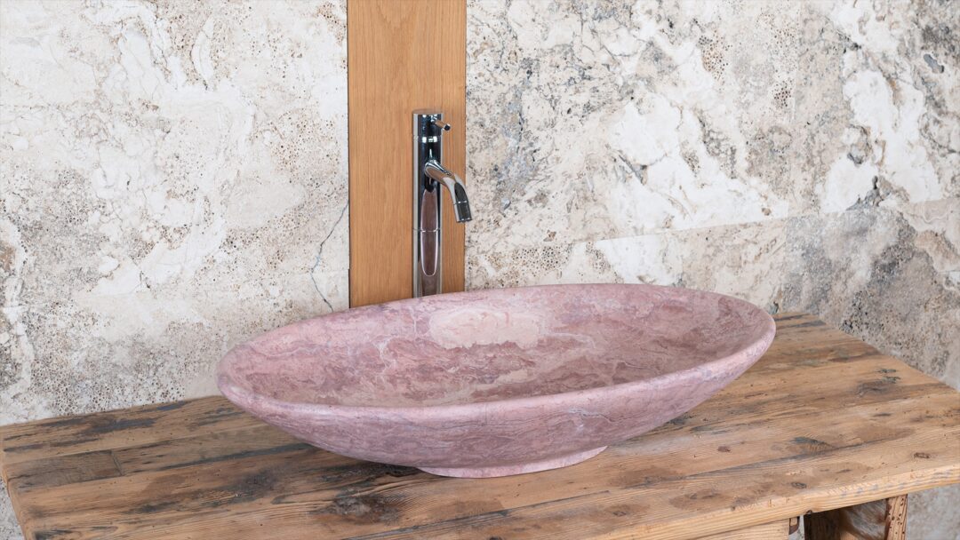 Elipse RC TR042RC - Oval pink marble sink