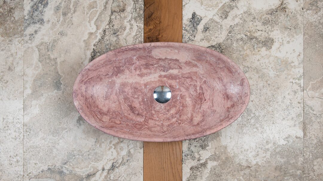 Elipse rc tr rc pink travertine sink for bathroom