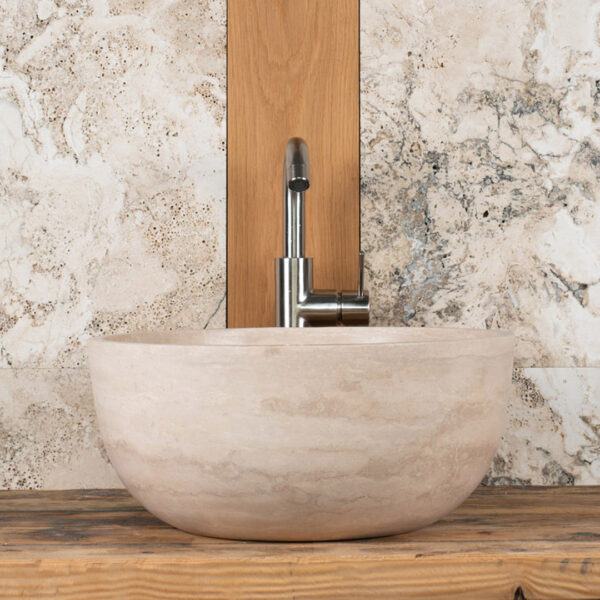 Lavabo bordo sottile in travertino “Fiano Slim”