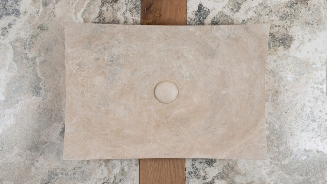 Lavabo Foglio in travertino