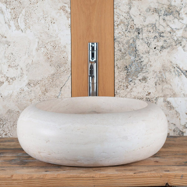 Lavabo da appoggio in travertino “Forma”