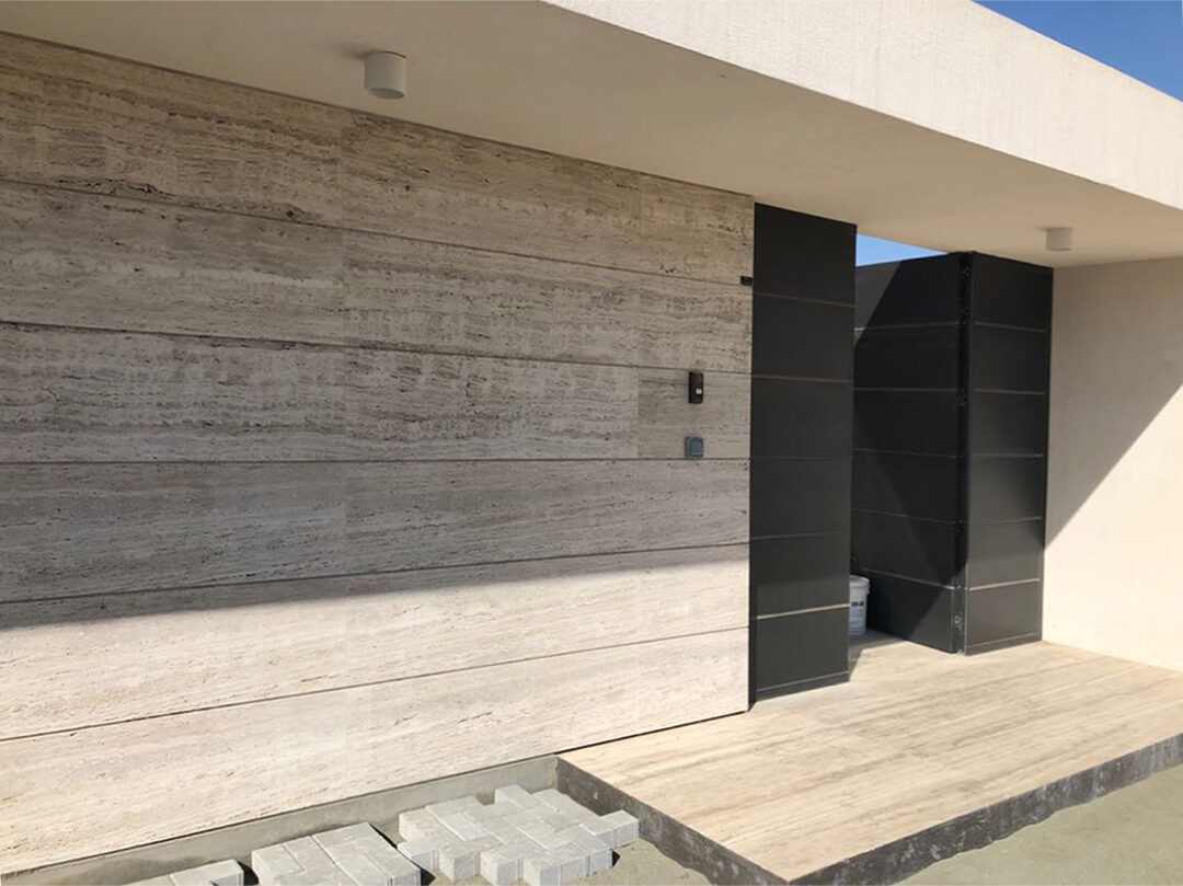 External facades travertine Rapolano Stones zebra light earth