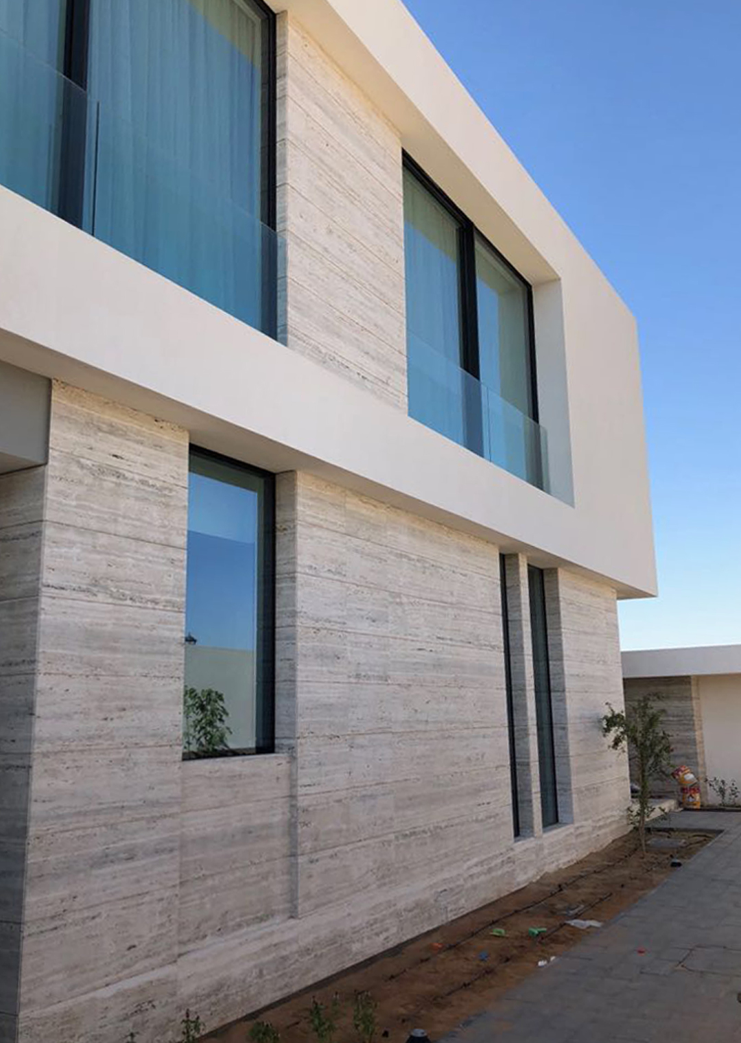 External facades travertine Rapolano Stones zebra light earth