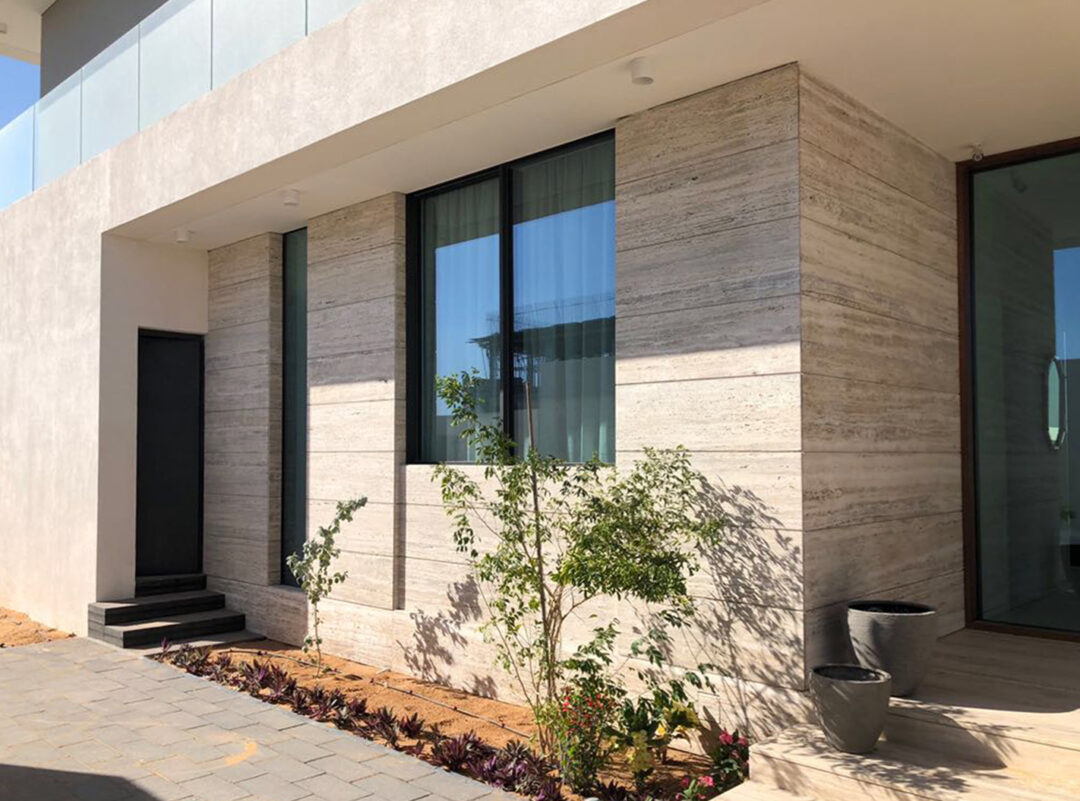 External facades travertine Rapolano Stones zebra light earth