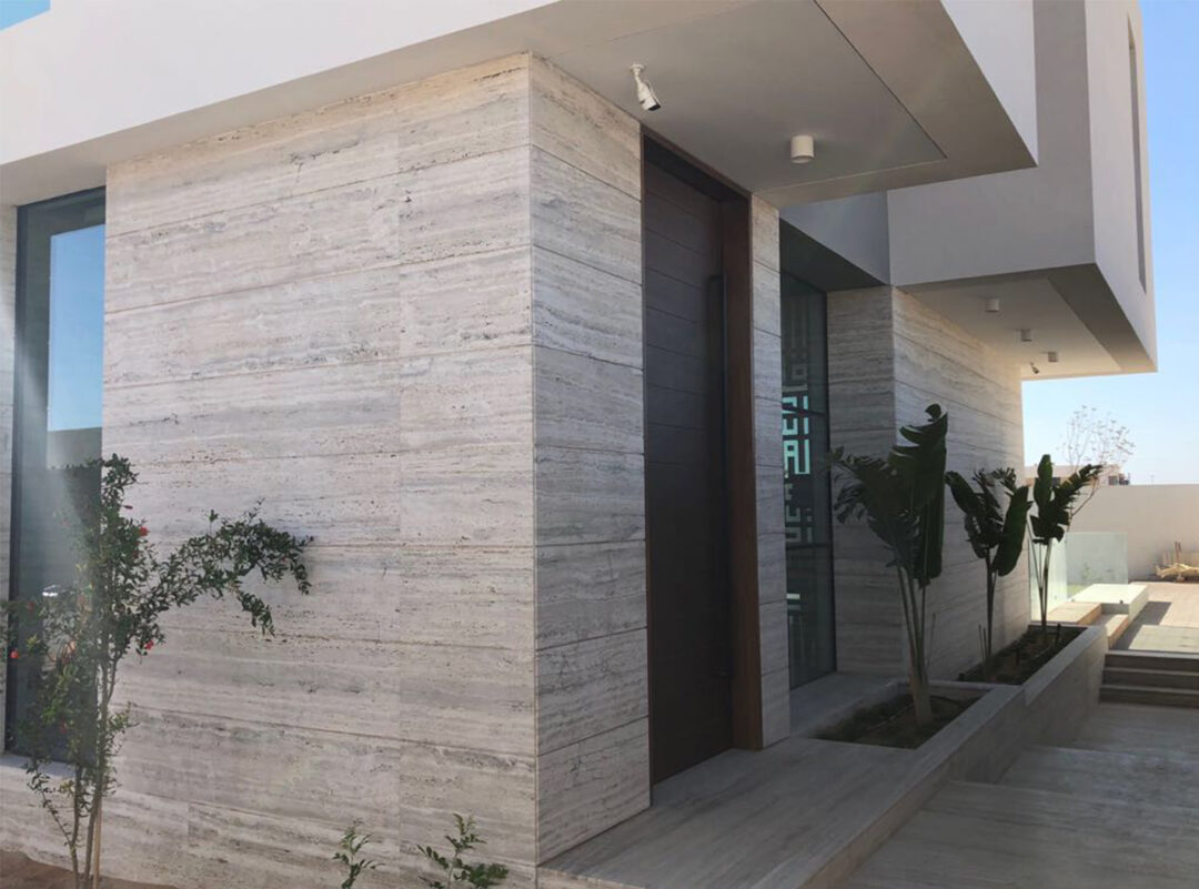 External facades travertine Rapolano Stones zebra light earth