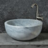 Round marble sink Fiano Grey