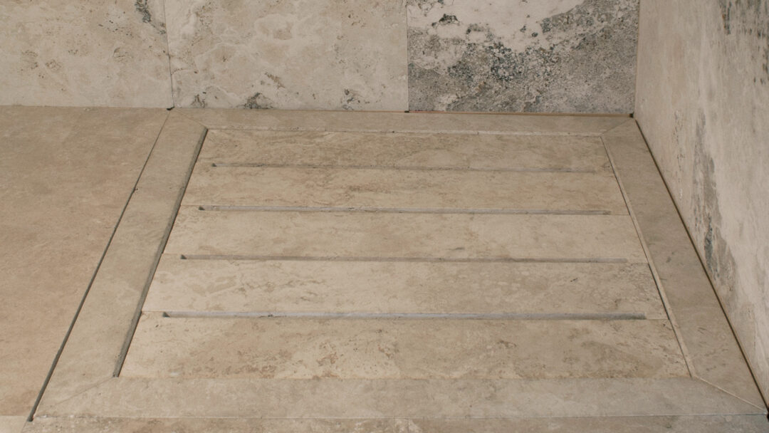 Solid travertine slats