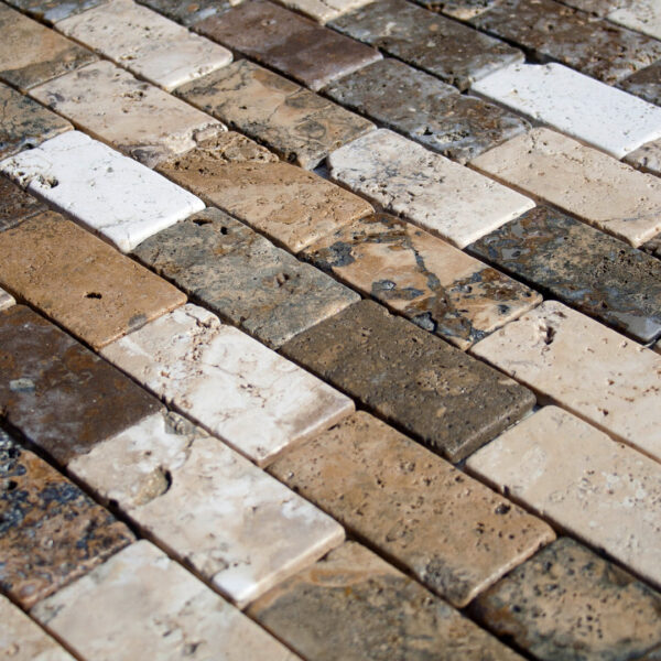 Mosaico in travertino “5,0×10,0 Tuscany Mix” Ciottolo