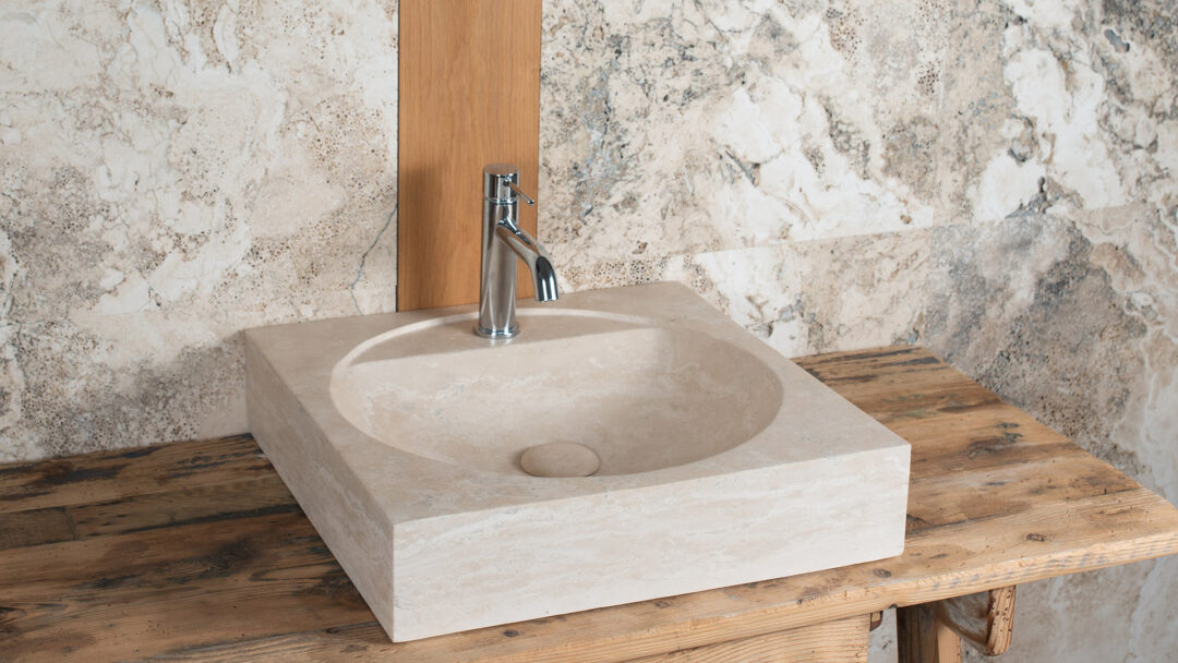 Small square marble sink