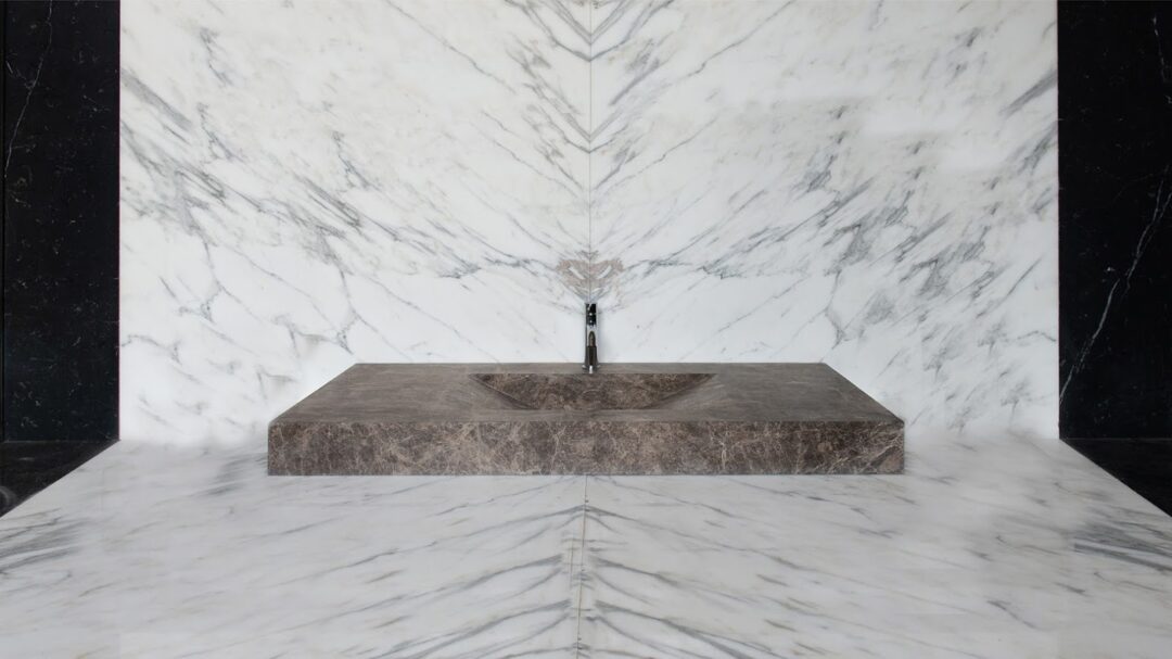 Waschbecken Countertop tr em aus Marmor Emprador jpg