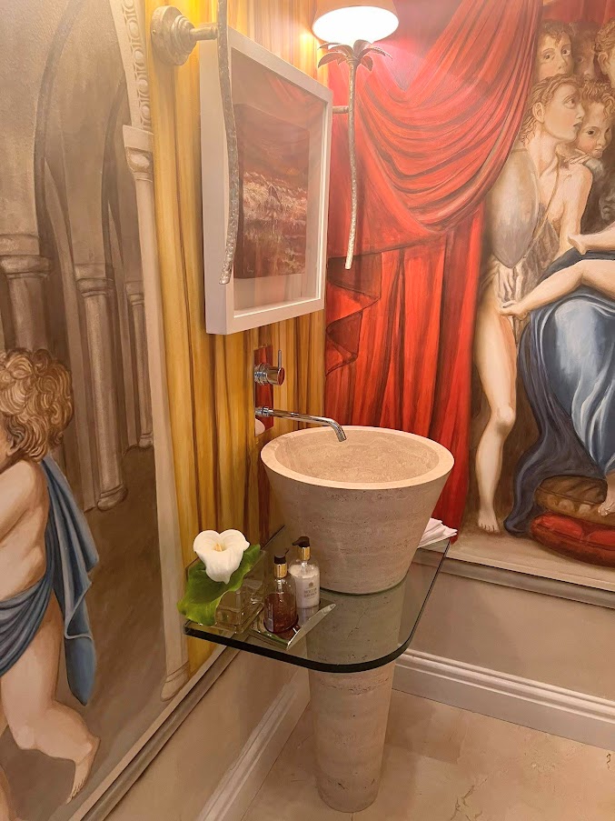 Lavabo freestanding cono in travertino