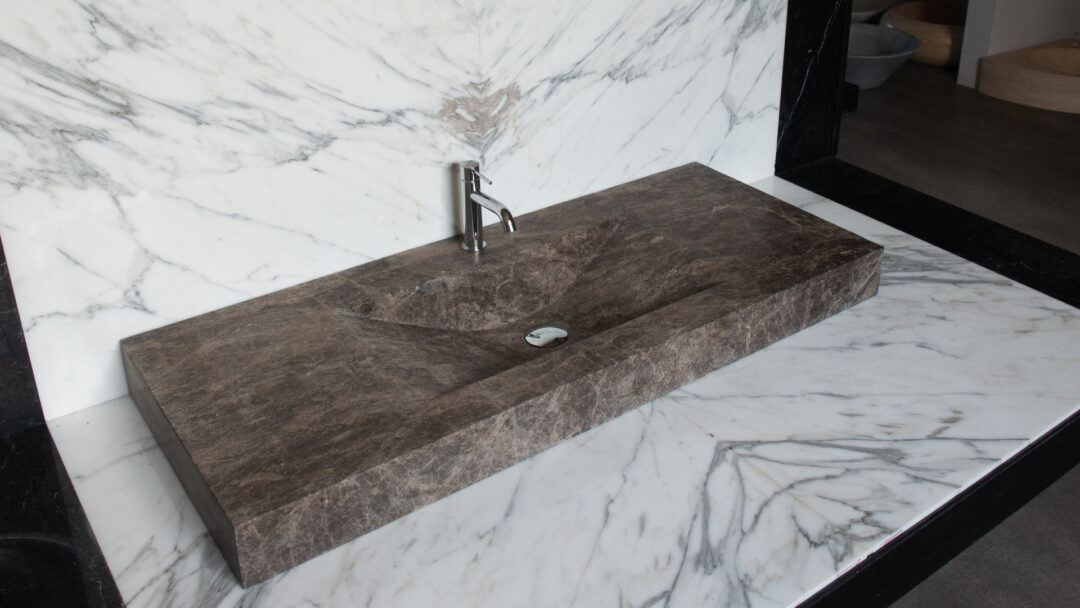 Wandwaschbecken Countertop tr em aus Marmor Emprador