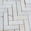 White Alba Marble Mosaic "Small Herringbone" Glossy