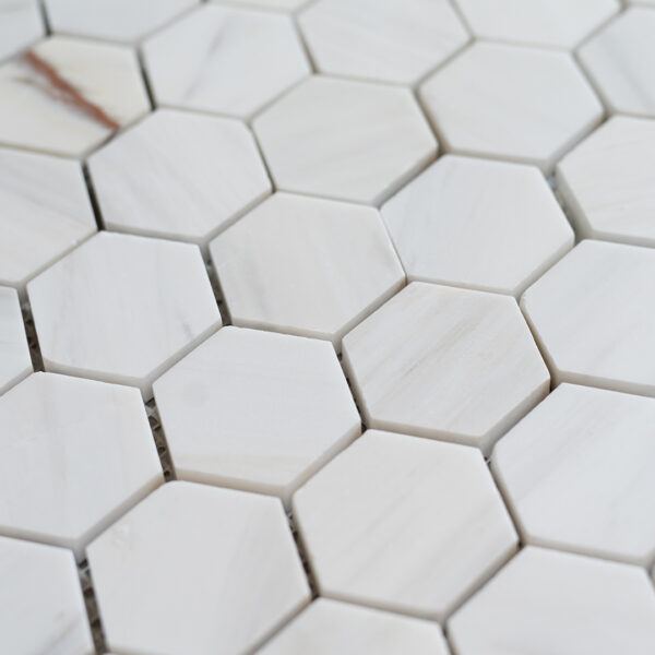 White Alba Hexagon Mosaic