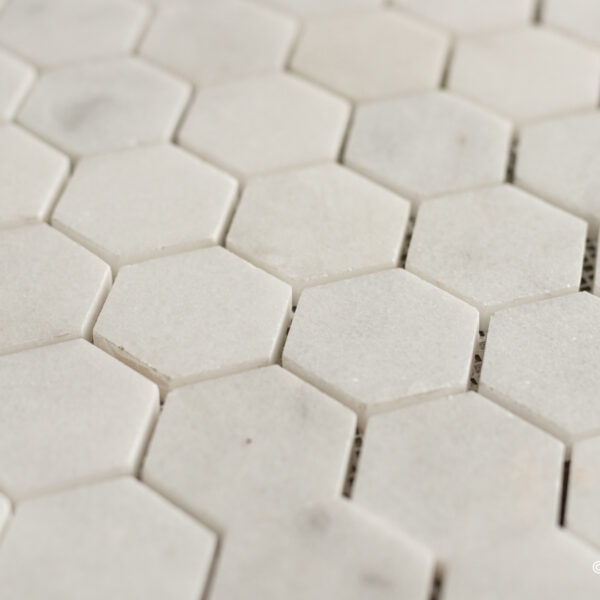 Mosaico in marmo “Bianco TR Esagono 4.8” Lucido