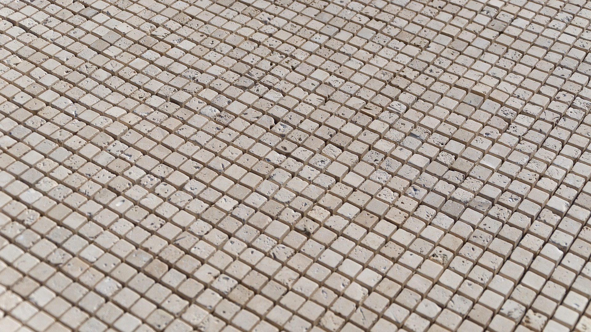 Mosaico in travertino “1,5×1,5 Light Blend” Ciottolo