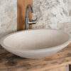 Oval travertine sink Ovetto CH