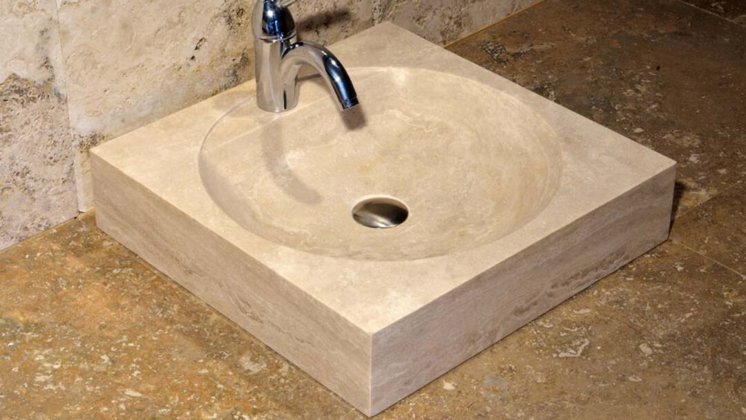 Small square marble sink