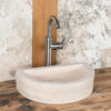 Small crescent-shaped sink