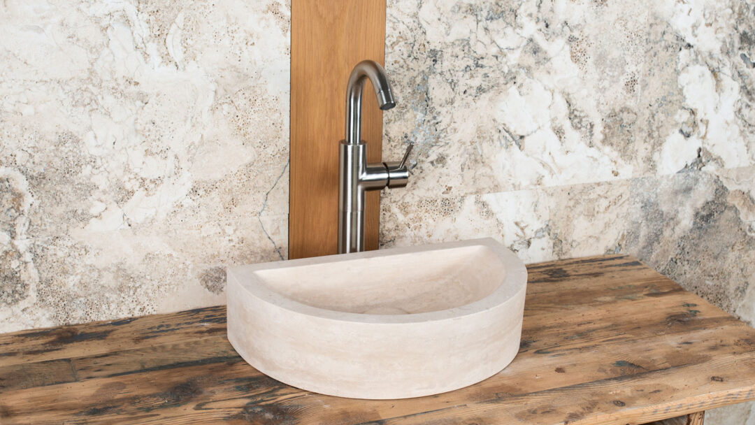 Small crescent-shaped sink