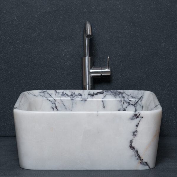 Lavabo quadrato in marmo “Square Lilac”
