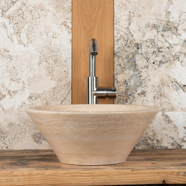 Lavabo piccolo in travertino tondo Talla