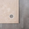 Solid Rapolano stone shower base with low thickness