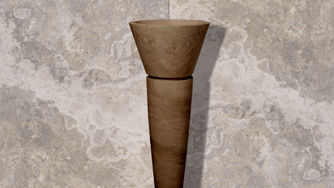 Lavabo freestanding in travertino Cono SC