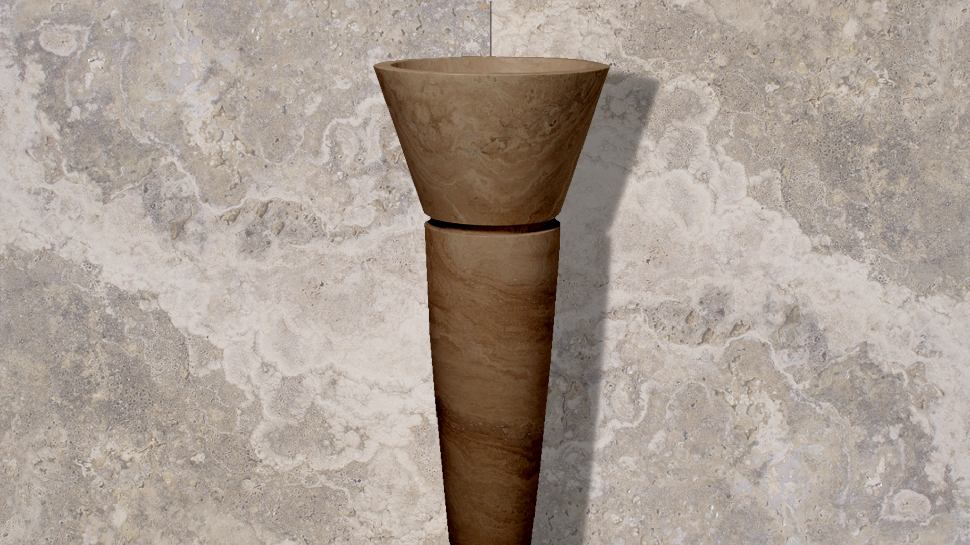 Lavabo freestanding in travertino “Cono SC”