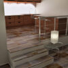 Kitchen flooring in Dark Zebra cross-cut travertine