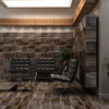 Hotel Siena Lobby: floors and coverings in dark cross-cut travertine