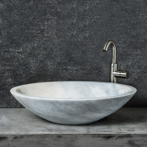 Lavabo ovale in marmo “Ovetto Grey”
