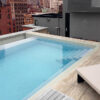 Pool cladding in veined travertine Zebra Light Earth (PDR047)